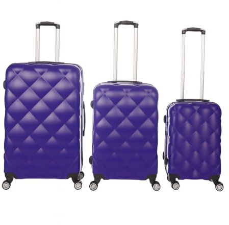 Bosdela Hartschalen - Koffer - Handgepäckkoffer (933, blua, 50cm,60cm,71cm)