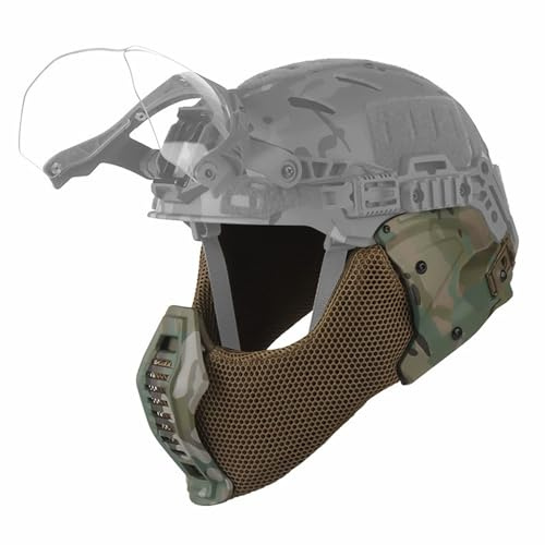 Masque Airsoft en Maille, Demi-Masque Tactique Militaire en Maille, Protection Inférieure Ajustable, pour Le Tir au Paintball et au CS (Chasse et Tir)(CP)