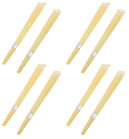 SILENRADAWN Velas Naturales Oídos en Forma de Trompeta, 8 Varillas Grandes Color Amarillo Claro Cera de Abejas Natural, Limpiadores de Cerumen para Alivio y Cuidado en Entornos Polvorientos