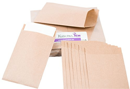KuschelICH 50 Premium Freudentränen Tüten - braune Flachbeutel - Verpackung für Hochzeit Taschentücher (50 STK.)