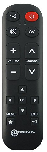 Geemarc TV15 - Easy-To-Use Universal Remote Control With 14 Programmable Buttons For The Elderly - Requires Original Remote For Pairing - Works With Infrared