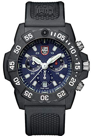 Luminox Navy Seal Kronograf XS.3583 – 45 mm koloxhölje, blå urtavla, svart gummiband, 20 ATM, schweiziskt kvartsurverk