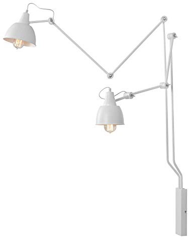 Licht-Erlebnisse Leseleuchte Wandlampe Innenlampe Weiß Metall E27 Modern Design flexibel Leselampe Wand