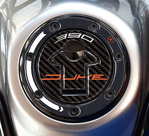LABELBIKE 3D Motorrad Tankdeckelaufkleber kompatibel mit KTM | 390 Duke 2017-2023, Harzschutz, Kratzfestigkeit, Dekoration