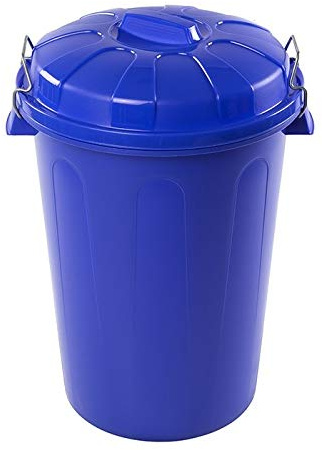 Plastiforte Cubo de Basura con Tapa 100 litros basurero Azul Asas de presión