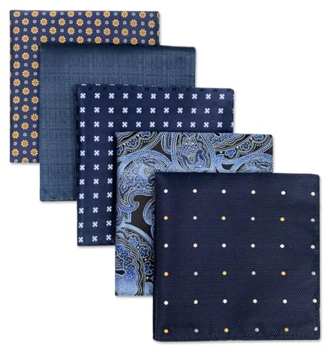 Shlax&Wing 5 Pieces Assorted Homme Carré de Poche Handkerchiefs Ensemble Lot