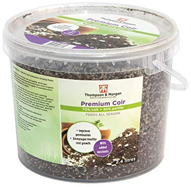 Grow Media Coir Mix 70/30 Premium Coir Perlite Mix with Added Nutrients, Free Draining with Superb Aeration, Ideal for Germination, Cuttings, Hydroponics, 2 x 2.4 Litre Tubs by Thompson and Morgan