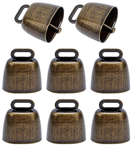 NBEADS 8 Pz Campana di Ferro Campana di Ferro, Vintage Mini Campanelle, Animali della Fattoria, Pecora, Mucca, Cavallo, Gatto, Collare da Appendere Decorazione Fai da Te Bronzo Antico