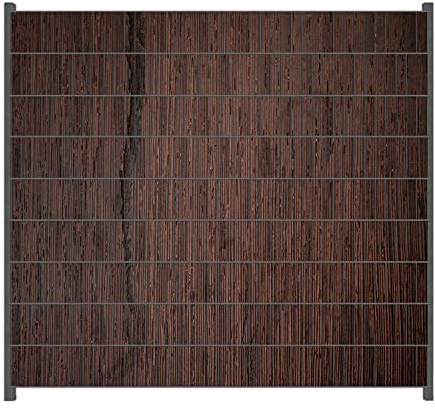 Wallario Zaun Sichtschutz Windschutz für EIN- und Doppelstabmattenzäune in der Größe Breite 2,00m x Höhe 1,80m, Motiv: Holz-Optik Textur dunkelbraunes Holz