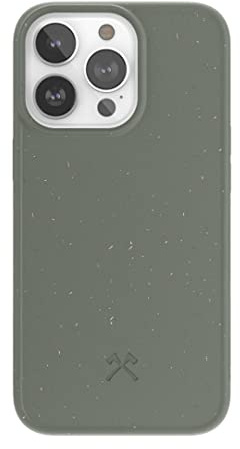 Woodcessories - nachhaltige Handyhülle kompatibel mit iPhone 14 Pro Hülle grün - biologisch abbaubar aus Pflanzenmaterial - kein Plastik