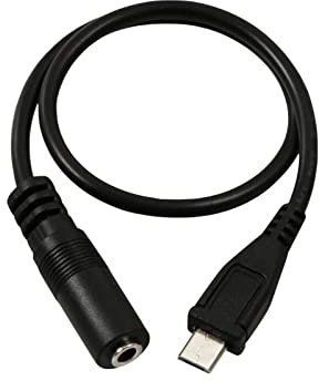 Mr. Gadget's Solutions Cable adaptador de audio de 5 pines macho a 3,5 mm micro USB hembra para auriculares AUX Jack