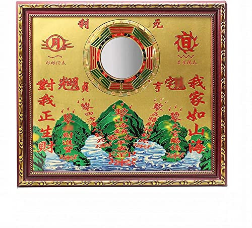 Spiegel for Wall Decor, Bagua Mirror, Traditional Chinese Feng Shui Mirror, Taoist Buddism, Copper Plate, Traditional Chinese Feng Shui ConvexMetal Home Furnishing Pendant Convex (Size : 21.5cm)