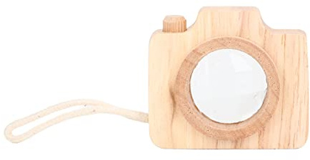 Deosdum Holz-Kamera-Spielzeug, Mini-Kaleidoskop, Kamera, Prismenobjektiv, Spielzeug, Fotografierte Requisiten Jungen, Mädchen, Geburtstagsfeier, Geschenk(Holzfarbe)