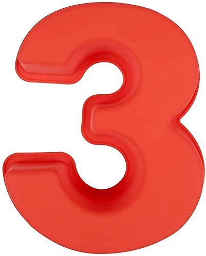 25,4 cm Silikon Zahlen Kuchenformen, 3D Backen Silikonform, große Zahlen Kuchenform Set Zahlen Kuchenformen Silikon Backformen für Geburtstag und Hochzeitstag (3)