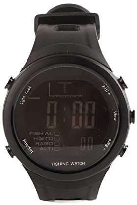 Demeras Montre-Bracelet de pêche, Montre avec altimètre et baromètre, rétroéclairage étanche, Multifonctionnel pour l'extérieur(Noir)