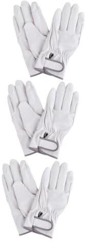 Gadpiparty 3 Paare Baby-pull-up-ringe Regenschirmbehälter Falscher Staubiger Miller Halber Spitzenvorhang Wäschekorb Rosa Gefälschte Hühnerkeule Lederhandschuhe Arbeit Kurz Weiß Schweinsleder