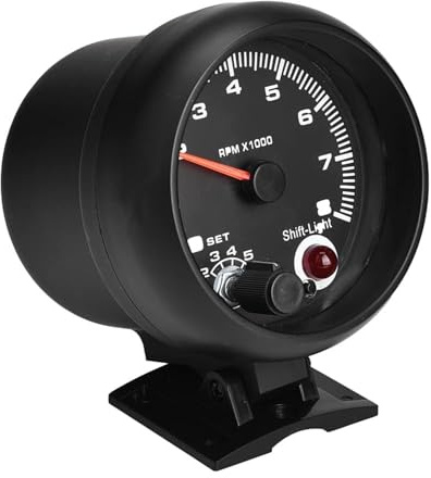 TKSE Varvräknare 12V, 0-8000 RPM Bils Universal Mätare LED Shift Light