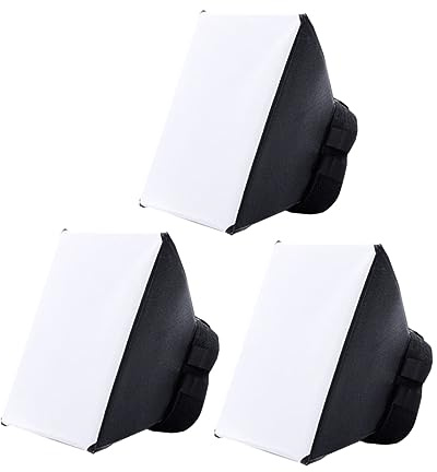 Gadpiparty 3 Stück-Pack Universelle Tragbare Softbox Blitzdiffusor Softbox für DSLR Kamerablitz Faltbar Weiche Gleichmäßige Lichtstreuung Kamerablitzzubehör für Fotografie
