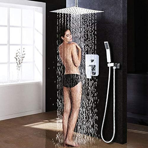SANTPOT Luxus-Wasserfall-Regenfall-Duscharmatur-Mischer Aus Messing, Wandmontage, Einhand-Duschsäule Mit Handbrause, 3-Wege-Mischventil