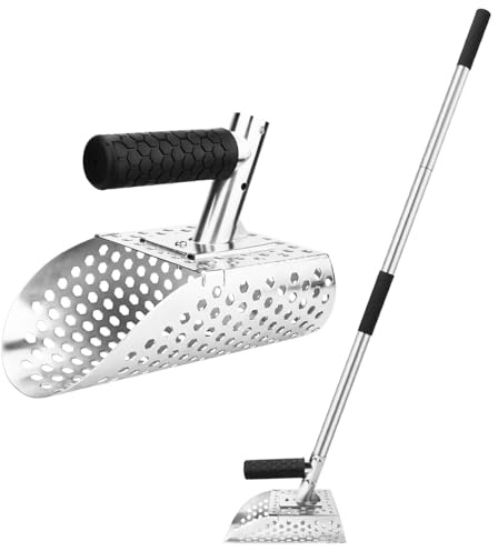 FBANG Pala para Detector de Metales con 3 Extensiones, Mango Largo Ajustable, Equipo Completo para Búsqueda Profunda