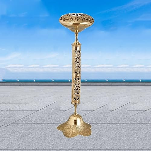 GUODDM Standaschenbecher Für Draußen, Standaschenbecher, Vertikal, Aus Reinem Kupfer, Zigarettenkippensäule, Antikes Messingfass, Aschenbecher Mit Ständer Für Zigaretten Auf Der Terrasse