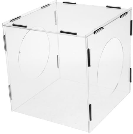 MAGICLULU Enclosed Acryl Polierbox Staubschutz Abdeckhaube Mit Löchern Für Steinhandwerk Kratzfest Leicht Kompatibel Für Polierwerkzeuge