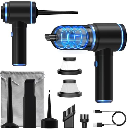Aspirapolvere Senza Fili Potente, 15000PA Aspirapolvere Auto, 3 in 1 Brushless Motore Aspiratore e Soffiatore con Luce LED, Ideale per Auto, Peli di Animali Domestici, Casa e Ufficio