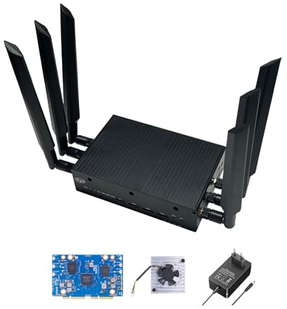 youyeetoo Banana Pi BPI-R4 WiFi 7 Router placa de desarrollo, 8 GB de RAM, 8 GB eMMC, chip MediaTek MT7988A, 2 ranuras SFP de 10 Gbe (con Wi-Fi 7 paquetes, 8 GB de RAM, 8 GB eMMC)