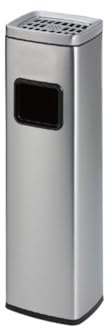 LIAN16PENG Garbage Cans Stainless Steel Smoking Area Ash Columns Lobby Ladder Entrance Extinguisher Vertical Cigarette Butt Collection Trash Cans Outside Trash Bin(Silver)