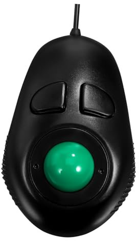 HOMSFOU Mini Mouse Trackball Ergonomico Usb Design Portatile Fili Scorrimento Con Controllata Dal Per Laptop e Desktop Nero