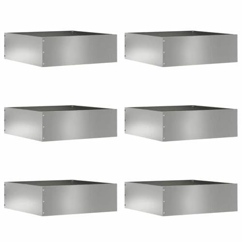 INLIFE Bordure de Pelouse 6 pcs Argent 40 x 40 x 13 cm Acier galvanisé