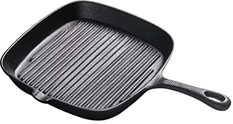 BUTIFULSIC Sartén Resistente a Altas y Antiadherente Cuadrada de Hierro Fundido sin Revestimiento Color Negro para Filetes Adecuado para Uso