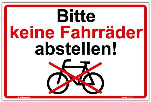 Schild Bitte keine Fahrräder abstellen Hinweisschild 210x140 mm stabile Aluminiumverbundplatte 3mm stark