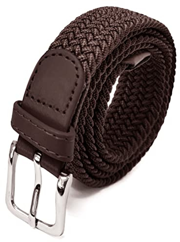 Glamexx24 Schmaler Elastischer Gürtel (2,5 cm Breite), Geflochtener Stretchgürtel für Damen & Herren, Stufenlos Verstellbarer Stoffgürtel ohne Löcher, Taillengürtel für Kleider & Jeans (65-110 cm)