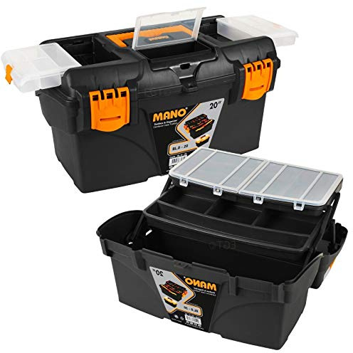 Large Cantilever Plastic Tool Box Chest Removable Storage Compartments