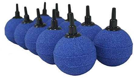 Pondlife 10 x Belüfterstein blau Luftausströmer Kugeln Ø 50mm für Teich u. Aquarium