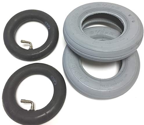 2x Rollstuhlreifen mit Schlauch 8.1/2 x 2 (220/120x50), grau