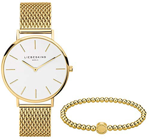 Liebeskind Berlin Set aus Armbanduhr und Armband LS-0091-MQB IP gold