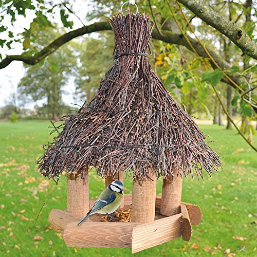 zooprinz Natur vogelhaus zum aufhängen mit Schutzdach für Wildvögel – Witte-rungsbeständig und langlebig – schnell aufgehängt - Vogelhaus