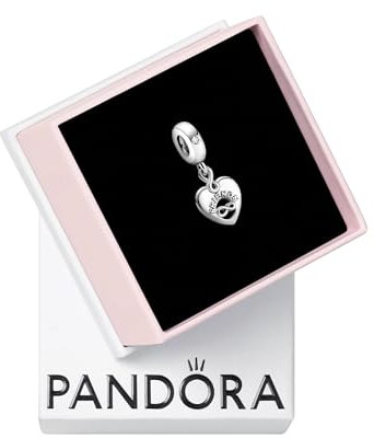 PANDORA Icons Pendente con scritta Friends e cuore con infinito in argento Sterling con zirconia cubica trasparente