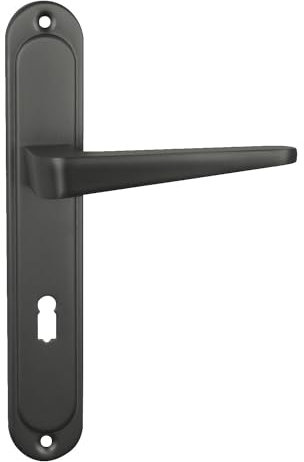 domino Türgriff 72 Drückergarnitur BB-Buntbart Set Langschildgarnitur Türklinke für Zimmertür, Bürotür, Kellertür & Innentür L-Form Türbeschläge aus Aluminiuml Titan VITA M8