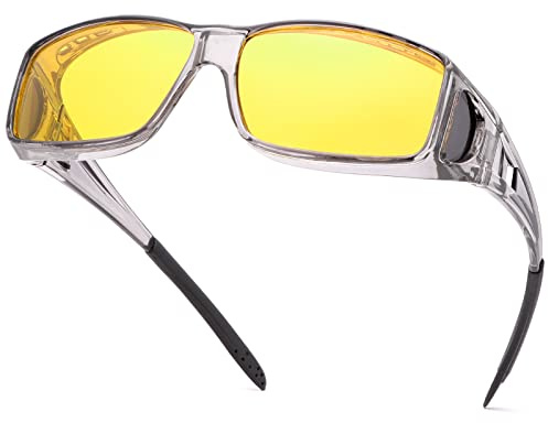 MIRYEA Rundum-Sonnenbrille, polarisierte Gläser zum Tragen über Korrektionsbrillen, passen über normale Brillen mit 100% UV-Schutz