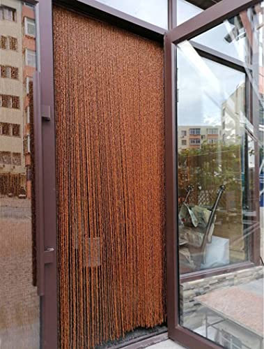 Wooden Beaded Door Curtain,Indoor Outdoor String Curtain,Beautiful Hanging Wooden & Bamboo Beaded Fly Screen,Room Divider Home Decor,for Doorway Window Hallway Entrance,Custom (140x220cm(140 Strands))