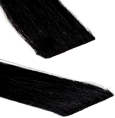 hair2heart Invisible Tape Extensions Echthaar Premium - 10 Tapes 40cm 2/0 schwarz