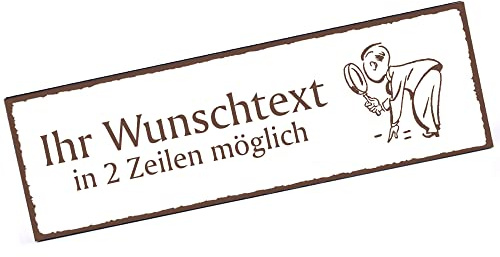 Türschild Detektiv Namensschild personalisiert mit Gravur- 150mm x 50mm - selbstklebend