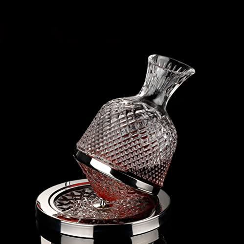 SARGE Décanteur avec Verre de Cristal de Rotation supérieure Verre à vin Rouge sculpté Miroir personnalisé la même Carafe pour Le vin Haut de Gamme