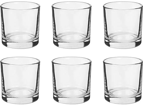 Set 6 Bicchieri da LIQUORE, Bicchierini alcolici, Whisky, Bourbon, Vino, Cicchetti, cicchetto, Shot,Rum, Vodka, in Vetro Trasparente, Lavabili in lavastoviglie, Base Spessa, capacità 40 ml, 4,5x4,5