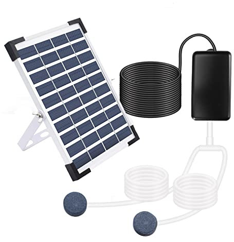 Lewisia 5W Solar Air Pump Kit 3 Working Modes Pond Aerator Bubble Oxygenator Aquaponics Fish Tank Koi Pond Aquarium Aquaculture Hydroponics Bubbleponics