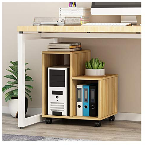 Soporte de CPU/PC Soporte Titular de la CPU de madera RACK DE ALMACENAMIENTO BAJO EL DESCRIBUCIÓN DE LA CABLA DE CPU de la CPU Soporte de rodadura extraíble PC Host Soporte de piso con 4 ruedas de rue