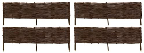 Bordures en Osier tressé Naturel (Lot de 4) 120 x 30 cm